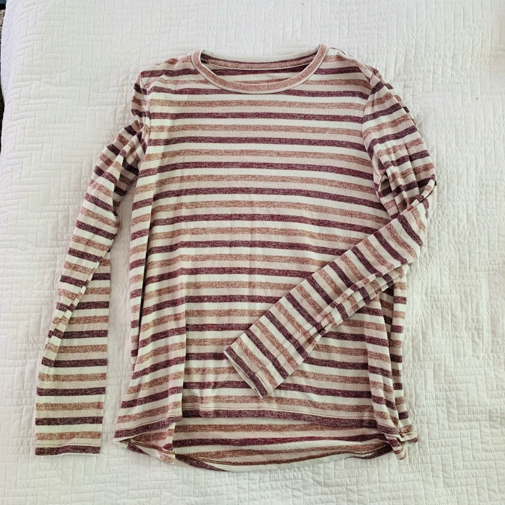 AE soft and sexy long sleeve striped sweater tee